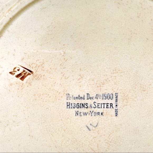 RARE 1900 Higgins & Seiter Rabbit Plate Choisy le Roi Antique Majolica Plate - Picture 8 of 13